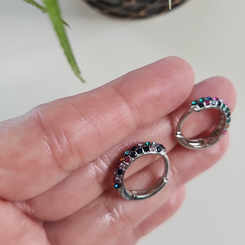 NEW! Multicolor  TINY earrings   -BTQ - Picture 4 of 11